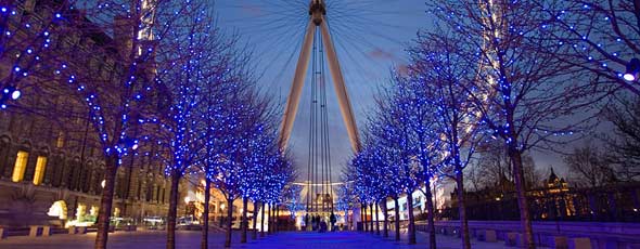 El ''London Eye''  (La Noria de Londres) en Londres, Inglaterra