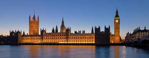 Westminster and the Houses of Parliament, London, England