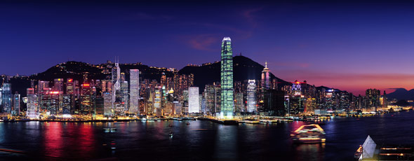 Hong Kong city skyline at night by Temppic